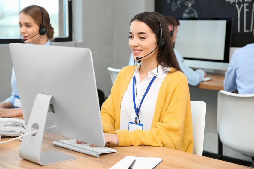 happy help desk employees