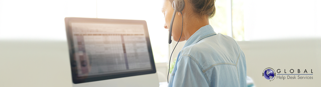 Woman working on help desk